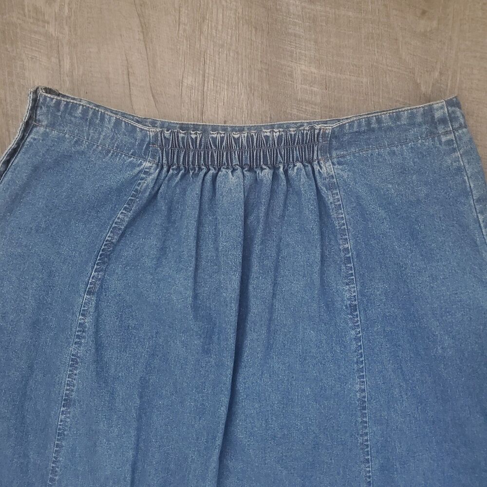 TY Wear Women's Denim Maxi Skirt Size 16W Blue Medium Wash A-Line Side Button - Picture 5 of 9